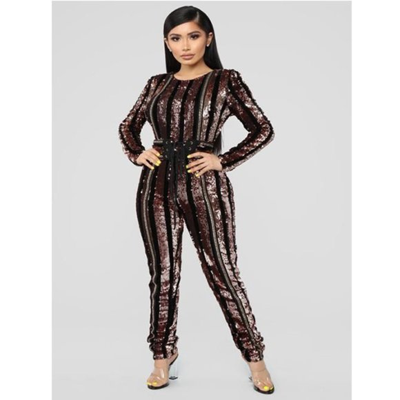 Fashion Nova Pants - Fashionnova Modern Disco Sequined Jumpsuit
